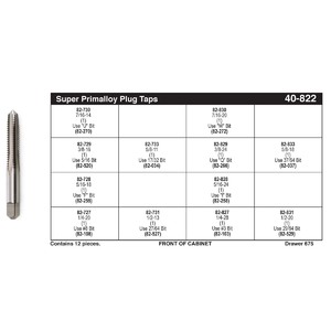 Super Primalloy® Plug Tap Assortment (1/4" - 5/8")