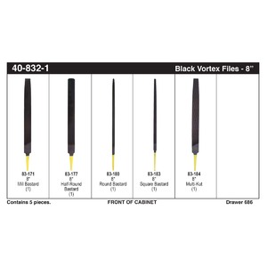 8" Black Vortex File Assortment