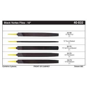 10" Black Vortex File Assortment