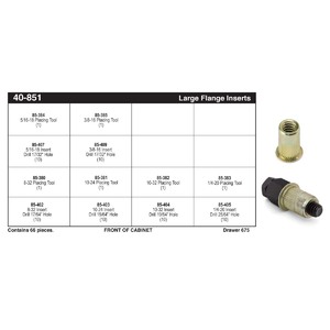 Large Flange Insert Assortment (#8-32 - 3/8"-16)