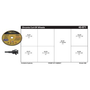 3" and 4" Type 1 Kim-Kut™ Zirconia Cut-Off Wheel Assortment