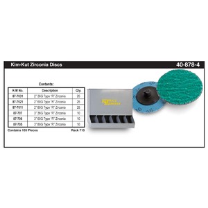 36 - 80 Grit Kim-Kut™ Zirconia Grinding Disc Assortment