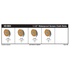 80 - 180J Grit 1-1/2" Waterproof Silicone Carbide Grain Abrasive Screen Roll Assortment