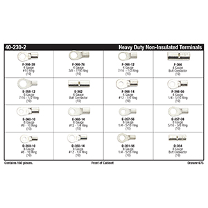 8 - 4 AWG Heavy-Duty Non-Insulated Terminal Assortment