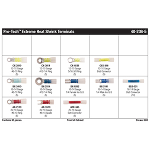 Pro-Tech™ Polyolefin Insulated Extreme Heat Shrink Terminal 20 Compartment Drawer Assortment