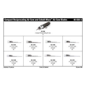 Compact Reciprocating Air Saw and Cobalt-Maxx™ Air Saw Blade Assortment