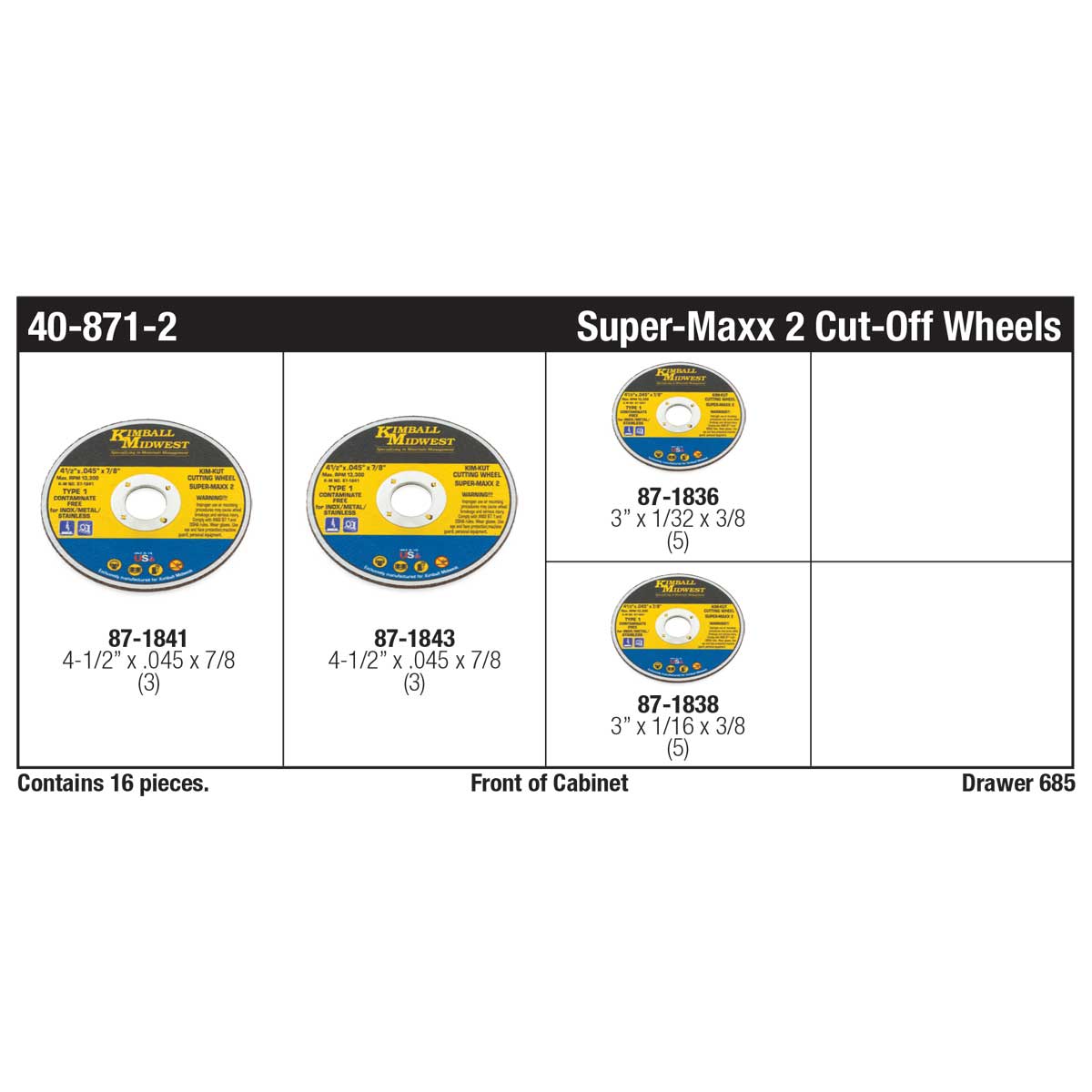 Kim-Kut Super-Maxx 2™ Cut-Off Wheel Assortment