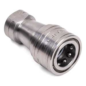 1/4" x 1/4"-18 Stainless Steel Hydraulic Coupler - 60 Series