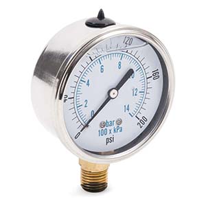 0-200 P.S.I. Liquid Filled Pressure Gauge