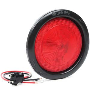 4" Red LED Reflex Light - Black Grommet Kit