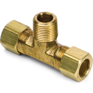 1/4" x 1/4"  Brass Compression Male Branch Tee