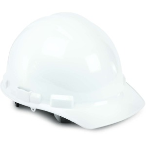 White Ratcheting Suspension Hard Hat