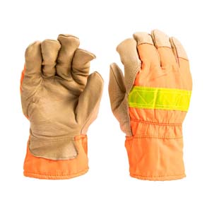 Insulated High Visibility Leather Palm Gloves - XX-Large - 1 Pair