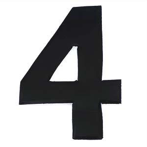 3" Black Vinyl Number #4