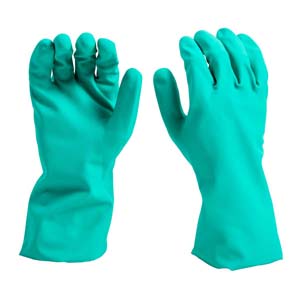 Green Nitrile Lined Gloves - Medium - 12 Pairs