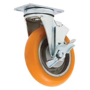 5" x 1-1/4" Heavy Duty Locking Aluminum Polyurethane Swivel Caster