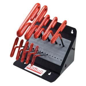 10 Key (3/32" - 3/8") 6" x 6" Cushion Grip "T"-Handle Hex Key Bench Set