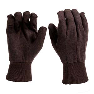 Brown Jersey Gloves - 9oz Glove - One Size