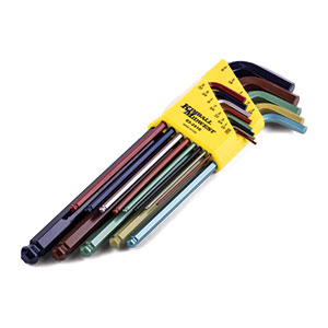 13 Piece Fractional Color Coded Ball End Hex Key Set