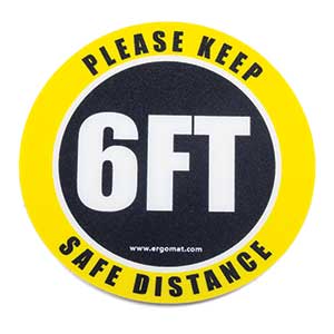 6" Round "Please Keep Safe Distance" Floor Decal