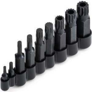 9 Piece (M4 - M18) 12 Point Triple Square Bit Set