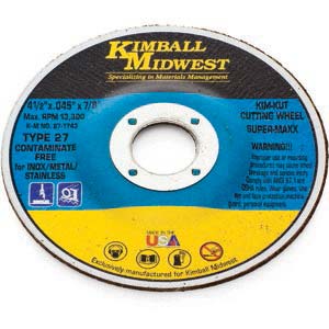 4-1/2" x .045" x 7/8" Type 1 Kim-Kut™ Super-Maxx™ Cut-Off Wheel - Bulk