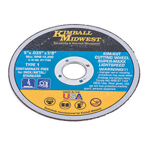 5" x .035" x 7/8" Type 1 Kim-Kut™ Super-Maxx Lightspeed™ Ceramic Cut-Off Wheel