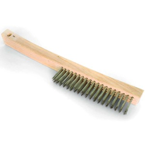 14" x 1" Bent Handle Stainless Steel Wire Scratch Brush