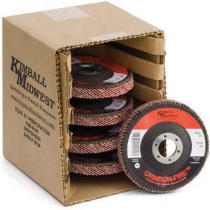 4-1/2" x 5/8"-11 40 Type 29 Grit Crimson-Fire™ Ceramic Flap Disc - Kim-Pak