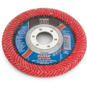 4-1/2" x 9/16 x 7/8" Pferd Polifan Curve Ceramic Flap Disc