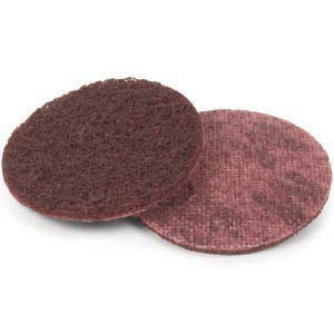 4" Medium Maroon Scotch-Brite Hook & Loop Aluminum Oxide Surface Conditioning Disc