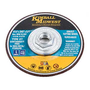 4-1/2" x .045" x 5/8"-11 Type 1 Kim-Kut™ Super-Maxx™ Cut-Off Wheels - Bulk