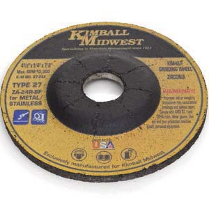 5" x 1/4" x 7/8" Kim-Kut™ Type 27 Zirconia Grinding Wheel