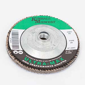 4-1/2" x 5/8"-11 80 Grit Type 29 Ultra-Max Zirconia Flap Disc