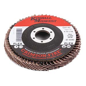 4-1/2" x 7/8" 40 Grit Type 27 Crimson-Fire™ Flex Ceramic Flap Disc