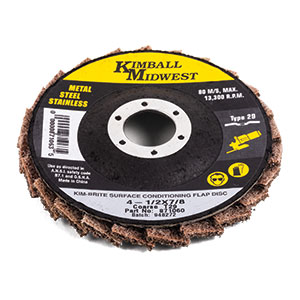 4-1/2" x 7/8" Brown Coarse Kim-Brite™ Surface Conditioning Flap Disc