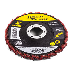 4-1/2" x 7/8" Red Medium Kim-Brite™ Surface Conditioning Flap Disc