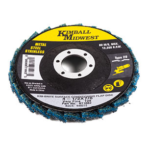 4-1/2" x 7/8" Blue Fine Kim-Brite™ Surface Conditioning Flap Disc