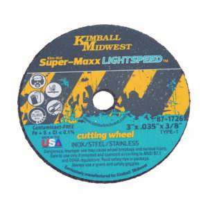 3" x .035" x 3/8" Type 1 Kim-Kut™ Super-Maxx Lightspeed™ Cut-Off Wheel - Bulk