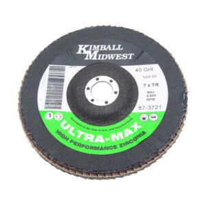 7" x 7/8" 40 Grit Type 29 Ultra-Max Zirconia Flap Disc - Bulk