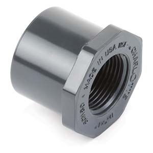 1-1/4" x 1" Schedule 80 PVC Threaded Reducing Bushing