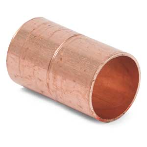 1/2" Copper Coupling with Rolled Stop