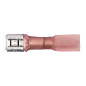 22 - 18 AWG Red Polyolefin Insulated Ultra-Link Crimp & Solder Female (1/4" Tab) Terminal