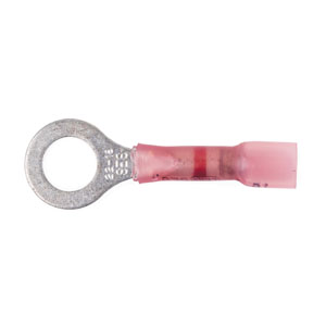 22 - 18 AWG Red Polyolefin Insulated Ultra-Link Crimp & Solder (1/4" - 5/16") Ring Terminal