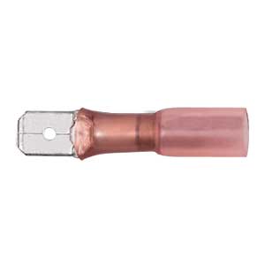 22 - 18 AWG Red Polyolefin Insulated Ultra-Link Crimp & Solder Male (1/4" Tab) Quick Slide Terminal