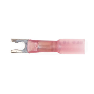 22 - 18 AWG Red Polyolefin Insulated Ultra-Link Crimp & Solder Spring (#4 - #6) Spade Terminal