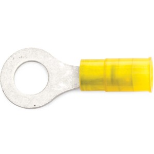 12 - 10 AWG Yellow Nylon Insulated Enduralon™ (1/4" - 5/16") Long Ring Terminal