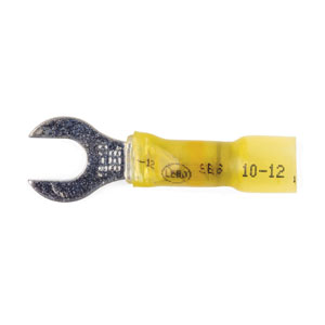 12 - 10 AWG Yellow Polyolefin Insulated Ultra-Link Crimp & Solder (#12 - 1/4") Spade Terminal