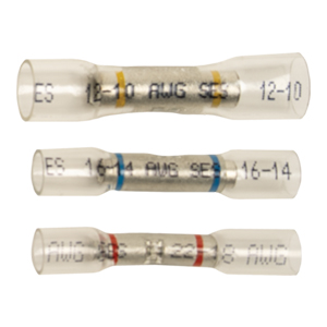 12 - 10 AWG Clear with Yellow Stripe Nytrex Fully Insulated Heat Shrink Window Butt Connector