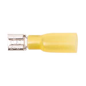 12 - 10 AWG Yellow Polyolefin Insulated Pro-Tech™ Commercial Grade Heat Shrink (1/4" Tab) Female Quick Slide Terminal